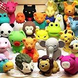 URSKYTOUS 60Pcs Animal Erasers Desk Pets for Kids Pencil Bulk Puzzle Erasers Toys Gifts for Classroom Prizes,Game Reward,Treasure Box,Easter Egg Fillers,Goodie Bag Stuffers,Party Favors