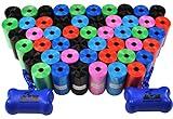 Downtown Pet Supply Dog Waste Bags (1000 CT - Rainbow Bags & 2 Dispensers) Clips to Dog Leashes & Harnesses - Poop Scoop Bags are Leak-Proof & Unscented