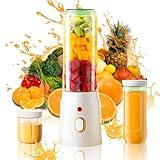 Portable Blenders, Electric Juicer, USB Rechargeable Blenders, Wireless Mini Juicer Portable Juicer with 10 Blade for Home, Travel, Camping, Easy to Clean Prime Of Day Deals Today 2024 Kitchen, white