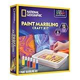 National Geographic Marbling Paint Kit for Kids - Create 12 Sheets of Marble Art with Paints & Water, Painting Arts and Crafts Kit (Amazon Exclusive)