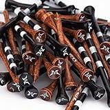 MAZEL Natural Wood/Bamboo Golf Tees 2 3/4 Inch & 3 1/4 Inch,Pack 50 or 120,Reduce Friction & Side Spin,More Stable Golf Tees (50 Pack(25 * 2-3/4"+25 * 3-1/4"),Black &Brown)