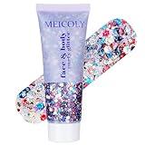 MEICOLY Red White and Blue Body Glitter,4th of July Accessories Hair Glitter for Kids,4th of July Outfits for Women,Fourth of July Patriotic Face Glitter for President's Day Veterans Day