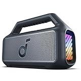 soundcore Boom 2 By Anker, Outdoor Speaker, 80W, Subwoofer, BassUp 2.0, 24H Playtime, IPX7 Waterproof, Floatable, RGB Lights, USB-C, Custom EQ, Bluetooth 5.3, Portable for Camping, Beach, and Backyard