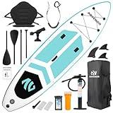 ADVENOR Paddle Board 11'x33 x6 Extra Wide Inflatable Stand Up Paddle Board for Fishing with Rod Holder, Fishing Mounts on 2 Sides, Kayak Seat, Double Blade Paddle,Backpack,Leash,and Hand Pump