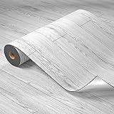 Oxdigi Peel and Stick Vinyl Flooring Roll 23"x 118"/19 Sq.Ft, Thicken Self Adhesive Vinyl Floor Tiles Wood Plank Flooring Waterproof Wear-resistant for any Room, Easy DIY Floor Coverings, White-Washed