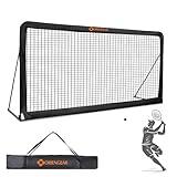 Tennis Rebound Practice Wall - 12ft x 6ft Rebounder Net for Tennis & Racquet Sports Ball & Pickleball, Training Tennis Backboard Net for Court Backyard and Indoor & Outdoor Training, Black