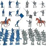 HAPTIME Civil War Army Men Set (42 pcs), American Civil War Toys, Plastic Army Men Action Figures, Including Flagman, Knight, Soldier, Perfect for School Project Dioramas, Revolutionary War Toys