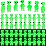 CroBlissful 25 Pcs Mini Alien Figures Glow in The Dark Small Little Tiny Aliens Figurine to Hide and Seek for Space Party Favors Prank Rubber Toys Bulk Gifts for Halloween Party Goodie Bag Fillers