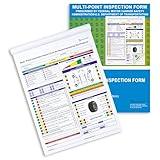 CreativeInk 100 Sets Multi-Point Automotive/Vehicle Inspection Report Forms 2-ply Carbonless for Any Make of Vehicle, Inspection Checklist, DOT Compliant, 8-1/2 x 11-3/4”