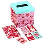 Hallmark Valentines Day Cards and Mailbox for Kids School Classroom Exchange, Doodle Hearts (1 Box, 32 Valentine Cards, 35 Stickers, 1 Teacher Card)
