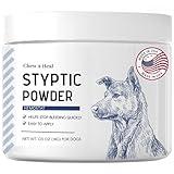 Chew + Heal Labs Styptic Powder for Dogs, Cats, and Other Animals - .5 oz - Quick Stop Bleeding Powder for Clipping Nails, and Other Minor Cuts - Blood Stop Powder