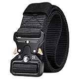 MOZETO Tactical Belts for Men Military Style Work Hiking Riggers Web Gun Belt with Heavy Duty Quick Release Metal Buckle