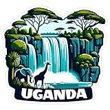 Uganda Sticker 4 Inch City Travel Souvenir Destination - Waterproof Vinyl Decal for Laptop Water Bottle Car Tumbler - Durable Aesthetic Long-Lasting Stickers for Adults ID44990