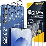 firtstnow 3 Pack Glass Screen Protector for Samsung Galaxy S25 [6.2 inch] + 3 Pack Camera Lens Protector, 9H Tempered Glass, Fingerprint Unlock, HD Clear Case Friendly Anti-Scratch