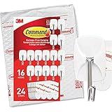 Command Small Wire Toggle Hooks, 16 Hooks and 24 Command Strips, Damage Free Hanging Wall Hooks with Adhesive Strips, Adhesive Hooks for Hanging Christmas Decorations, Holds up to 0.5 lb