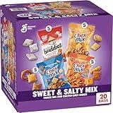 Chex Sweet & Salty Snack Variety Pack, Individually Wrapped Snack Bags, Party and Lunch Packs, Muddy Buddies Peanut Butter and Chocolate, Chex Mix Traditional, Cheddar, Honey Nut, 35 oz/20 Bags