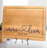 Personalized Engraved Cutting Board for Couples, Custom Couples Gift Ideas for Christmas Wedding Anniversary Engagement Housewarming, Anniversary Gifts for Men Women Parents, Wedding Gifts for Couples