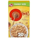 Honey Ohs! Family Size Cereal, Crunchy Breakfast Cereal Os Made with Sweetened Corn, Oats and Rice, 20 OZ Box