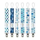 Babygoal Pacifier Clips, 6 Pack Pacifier Holder for Girls and Boys Fits for Most Pacifier Styles & Baby Toys and Baby Gift 6MP12