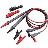 WGGE WG-011 Soft Silicone Test Lead and Safety Alligator Clips,Multimeter Test Leads Kit CAT III 1000V & CAT IV 600V with Threaded Alligator Clip, for Fluke/AstroAI/KAIWEETS/INNOVA Multimeter