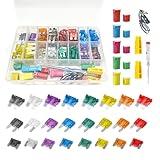 DUSCOKE 304PCS Car Fuses Assortment Kit - Mini & Small & Standard Automotive Blade Fuse/Low and Tall/STD Profile Box Shaped Replacement Fuses with Circuit Tester & Fuse Puller for Car SUV Boat