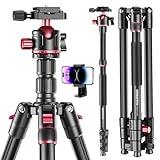 CAMBOFOTO 74-inch-Professional-Camera-Photography-Tripod, Ball Head Aluminum DSLR/SLR Tripod & Monopod with Carry Bag Compatible with Canon Nikon Binoculars Laser Telescope (Weight 3 Lbs, 13Lbs Load)