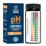 pH Test Strips (0-14) -Universal pH Test Paper Test Strips for Drinking Water, Aquarium, Pool, Hot Tub, Spa,100ct Litmus Paper pH Testing Soap Making and Food
