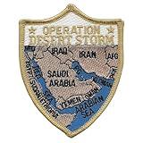 Popular Patch Operation Desert Storm Map Patch - Multicolored Shield Design, 4.00" x 3.00" - Embroidered Tribute to Gulf War Military Operations & Deployment, Ideal for Collectors & Veterans.