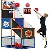 TALGIC Arcade Basketball Game Set with 4 Balls and Hoop for Kids 3-12 Years Old, Basketball Hoop Indoor Outdoor, Carnival Games for Kids, Air Pump and Balls Storage Bag Included, Back to School Gifts