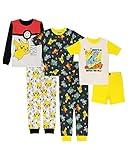 Pokemon Boys' 6-Piece Snug-Fit Cotton Pajamas Set, Poke Treasure, 10