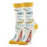 ooohyeah Women’s Funny Saying Crew Socks, Crazy Novelty Cotton Dress Socks, Kayaking Gets