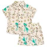 Disney Toy Story Woody Buzz Lightyear Toddler Boys Cotton Gauze Matching Family Button Down Shirt & Shorts Set 4T