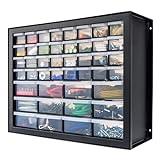 IRIS USA Screw Organizer, Hardware Storage Organizer, 44 Drawer Parts Cabinet, Plastic Drawer Storage for Hardware Crafts, Small Parts, Nuts and Bolts, Tool Storage, Scrapbook Art Hobby - Black