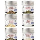 French Seasoning Gift Set | Tastes of France | Artisanal Spice Blends Six Pack | Non GMO, All Natural | No MSG, Gluten, Soy, Nuts | Small Batch, Hand Made Seasonings | No Artificial Ingredients, Ultra Premium | Made in USA | GLP-1 Friendly | Magnetic Tins | Gustus Vitae | #498