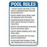 Pool Rules Do Not Enter The Pool If You Have A Communicable Disease Or an Open Cut Wisconsin Sign, 24x36 Inches, 0.63 Aluminum, Made in USA