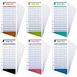 120 Pieces A6 Budget Sheets, 6 Rings Binder Expense Sheets Money Tracker Budget Inserts for Cash Envelope Planner Wallet Budgeting Organizer, 6 Colors