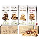 Christmas Biscotti Italian Cookies - Variety Pack Of 4 - Biscotti Gift Basket From Italy - Biscotti Individually Wrapped - Coffee Cookies - Assorted Flavors Almond, Cranberry, Chocolate Chunks, and Almond Cocoa