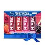 NIVEA Lip Care, Fruit Lip Balm Variety Pack, Tinted Lip Balm, 0.17 Oz, Pack of 4