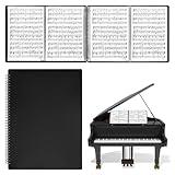 Sheet Music Folder 4 Pages Expand Piano Sheet Music Binder 30 Sleeves 60 Pages A4 Size Black Double Side Writable Choir Folder for Marching Band Piano Fits Letter Size (8.5x11in/216mmx279mm)