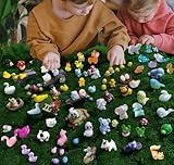 Mini Resin Animals Figures Set 100 Pieces for Miniature Garden Decor - Slime Charm for Craft - Tiny Resin Animal