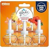 Glade PlugIns Refills Air Freshener, Scented and Essential Oils for Home and Bathroom, Hawaiian Breeze, 3.35 Fl Oz, 5 Count