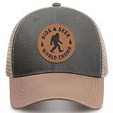 beautype Bigfoot Mens Baseball Cap, Vintage Trucker Hat Breathable Mesh Snapback Adjustable Ball Cap Funny Big Foot Sasquatch Golf Hat for Men and Women, Novelty Father's Day Birthday