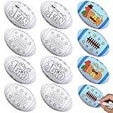 Relaxgiant 12 Pcs 5.12 Inches Large Father's Day Footballs Crafts for Kids Color Your Own Father's Day Footballs DIY Dad Coloring Footballs Father's Day Craft Gifts for Kids Home Classroom Activities