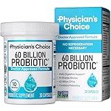 Physician's Choice Probiotics 60 Billion CFU - 10 Strains + Organic Prebiotics - Immune, Digestive & Gut Health - Supports Occasional Constipation, Diarrhea, Gas & Bloating - for Women & Men - 30ct