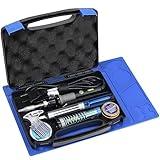 YIHUA 947-V Soldering Iron Kit with 3 LED Lights, Temperature Control, 5 Premium Solder Tips, Desoldering Pump, Indicator & ON/OFF Switch-60 Watts Soldering Iron, Solder Wire, Tip Cleaner, and more.