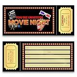 buwanJH Movie Party Invitation Cards, Movie Night Invitations, Movie Ticket Birthday Invitations, Set of 30 with Envelopes