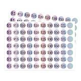 Starboling Garage Sale Stickers,1 inch Purple Big Yard Sale Stickers,1400 Pcs Garage Sale Price Stickers,Gradient Color Flea Market Pre-Printed Pricing Stickers for Retail