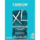 Canson XL Series Watercolor Pad, Heavyweight White Paper, Foldover Binding, 30 Sheets, 9x12 inch