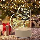 ZEEYUAN Mother's Day Gift for Mom from Daughter or Son, Mom's Gift, 3D Acrylic Night Light, Birthday Gift for Mom Mother Gifts from Daughter Son