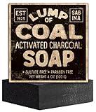 Pelto Lump Of Coal Activated Charcoal Soap - 2024 Stocking Stuffers for Men - White Elephant Gift Exchange in Unique Adult Christmas Gift Box Mon Dad Teens Him Her - 4 oz Bar